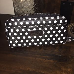 Guess polka dot faux leather wallet